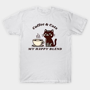 Coffee & Cats My Happy Blend - Color Edition T-Shirt